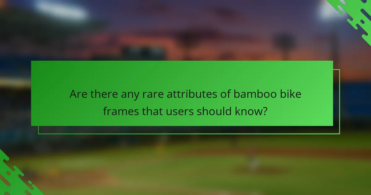 Are there any rare attributes of bamboo bike frames that users should know?