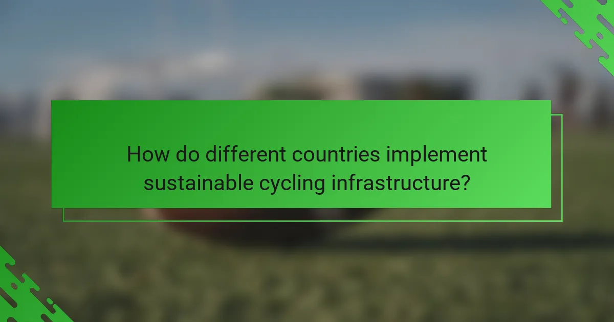 How do different countries implement sustainable cycling infrastructure?