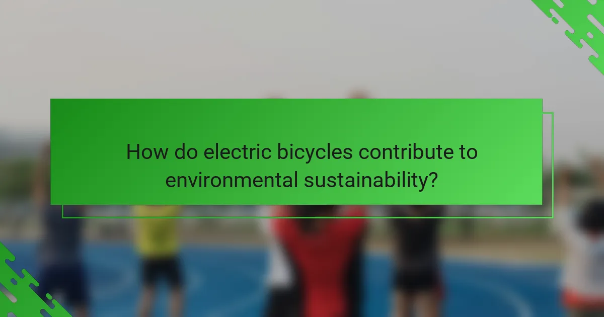 How do electric bicycles contribute to environmental sustainability?