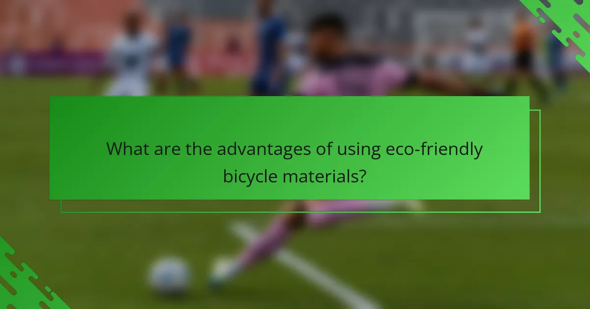 What are the advantages of using eco-friendly bicycle materials?