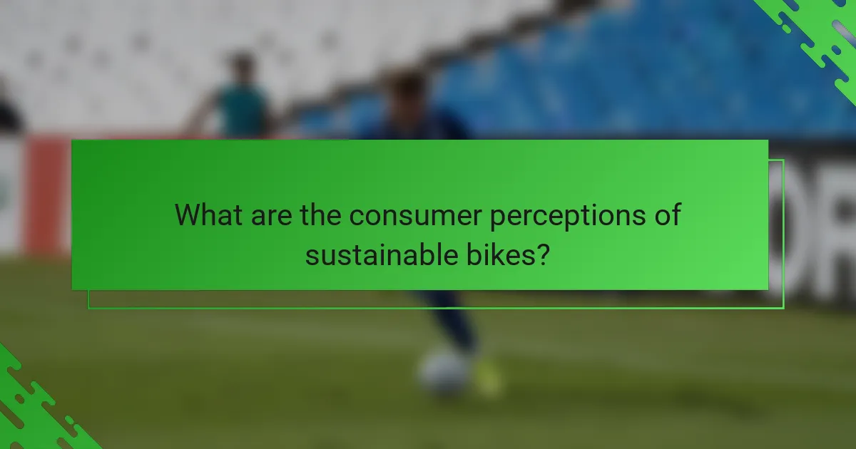 What are the consumer perceptions of sustainable bikes?