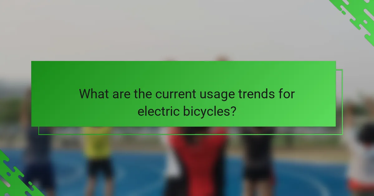 What are the current usage trends for electric bicycles?