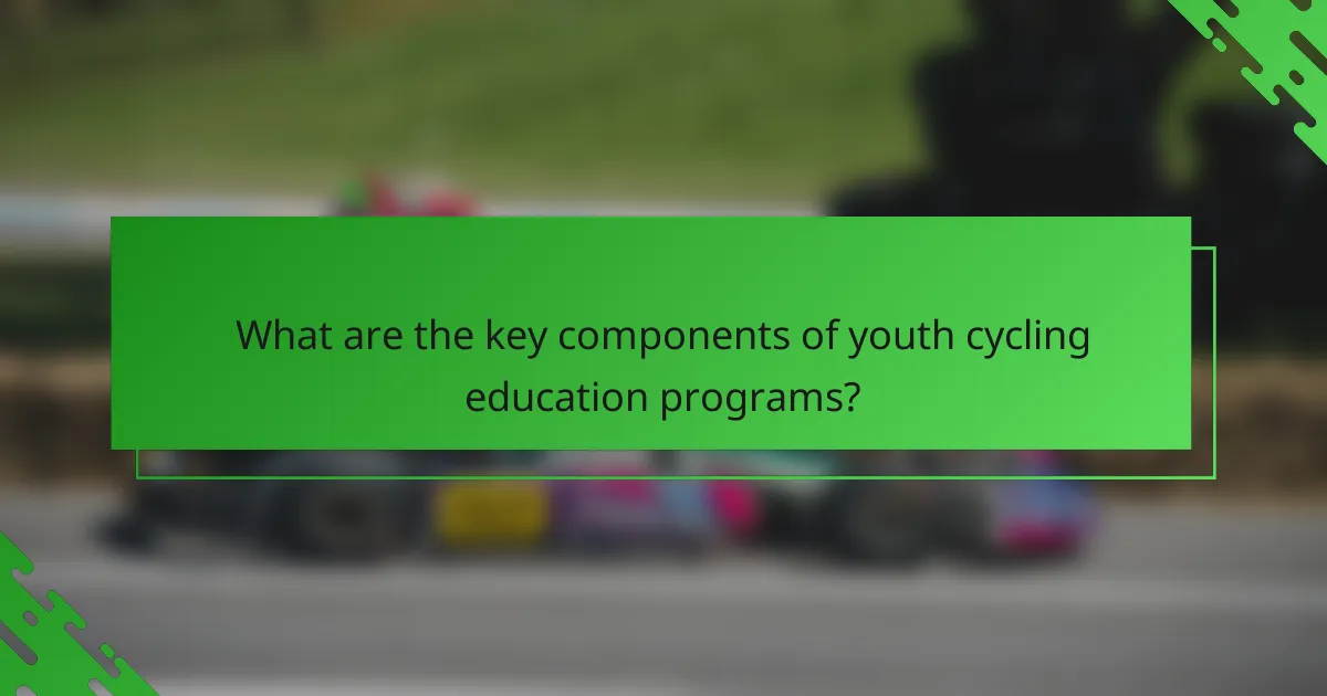 What are the key components of youth cycling education programs?