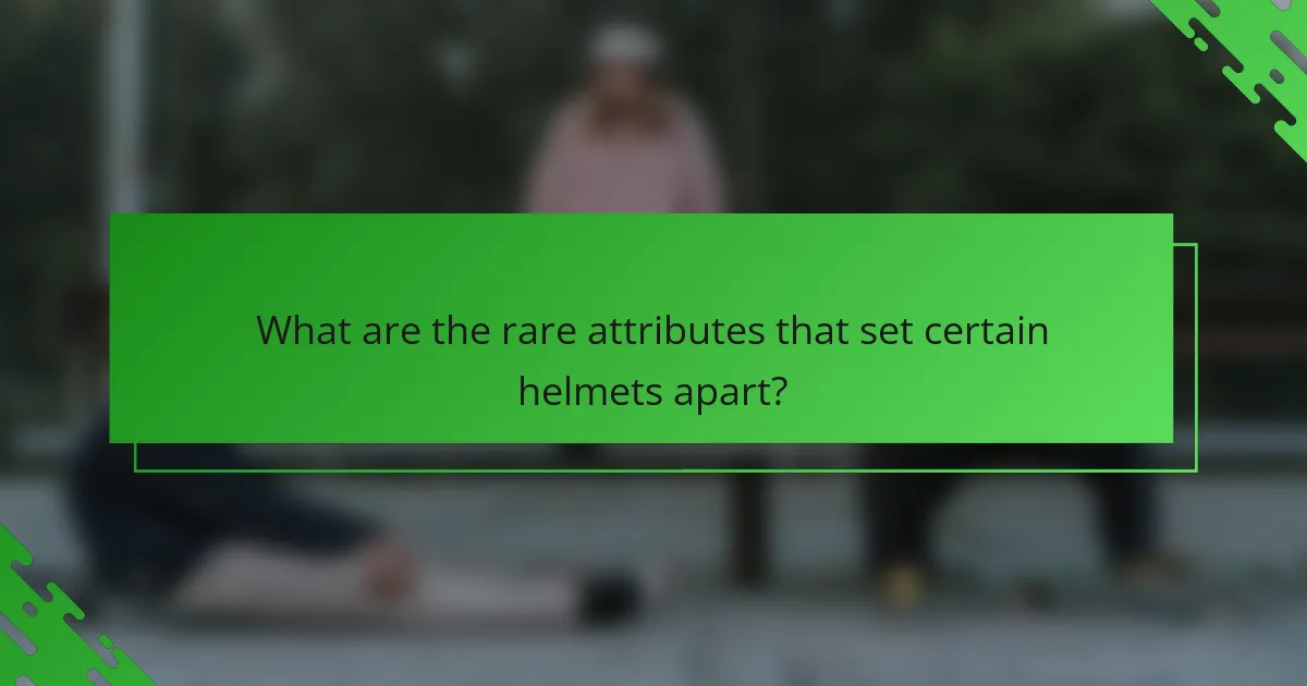 What are the rare attributes that set certain helmets apart?