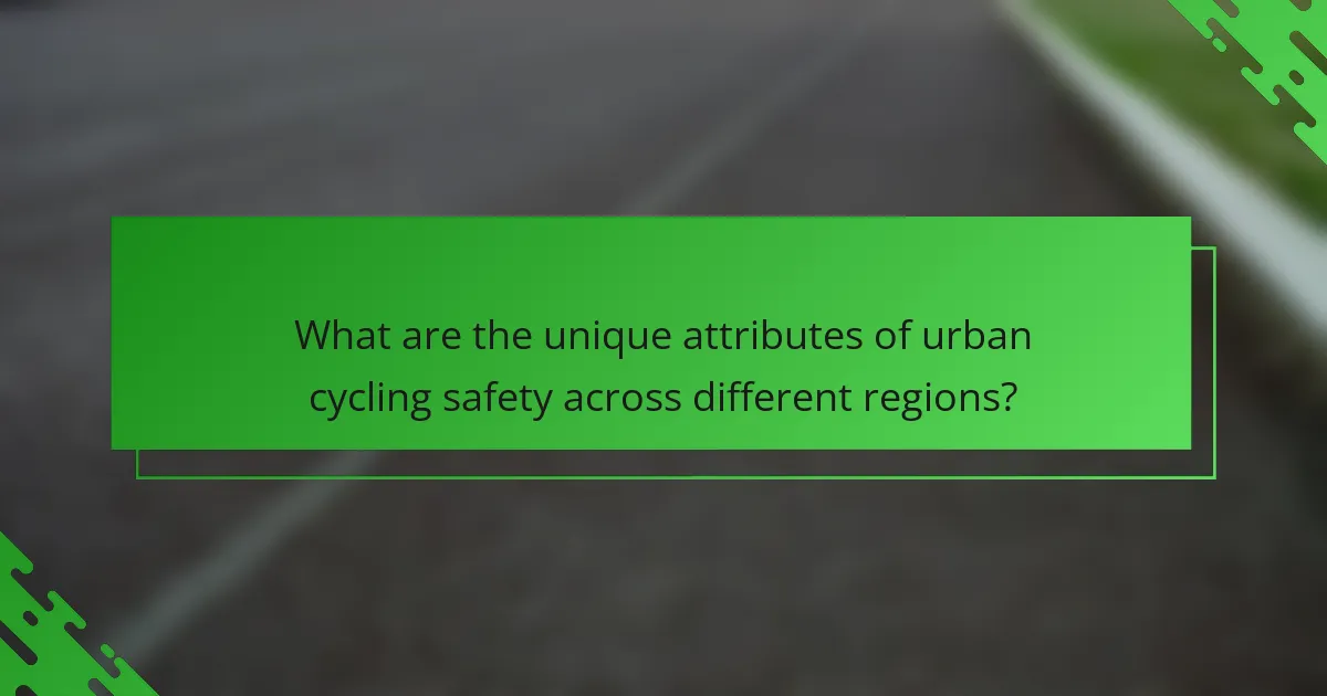 What are the unique attributes of urban cycling safety across different regions?