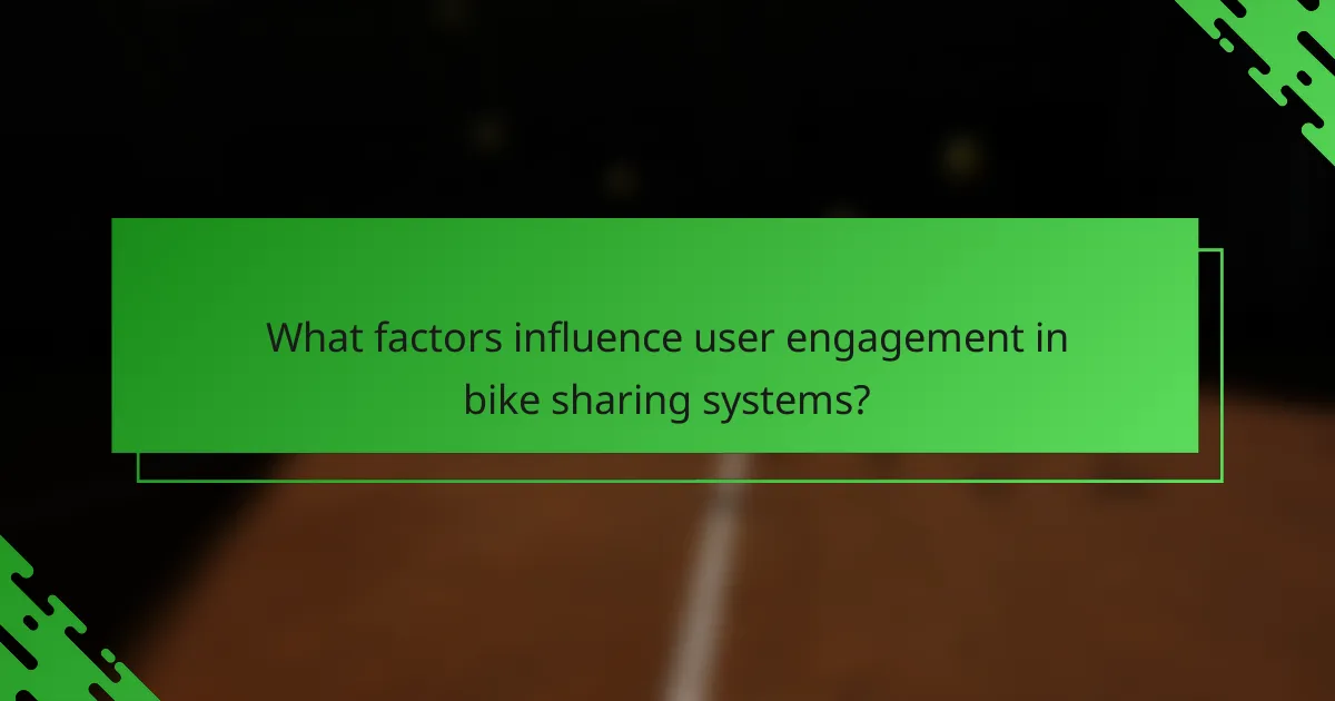 What factors influence user engagement in bike sharing systems?