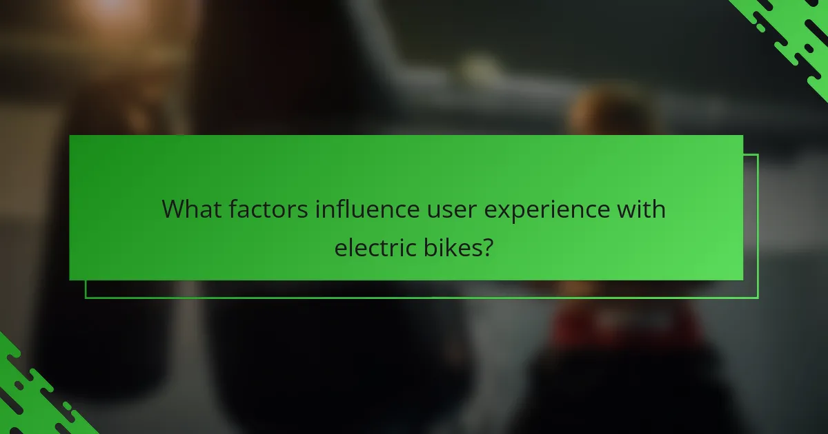 What factors influence user experience with electric bikes?