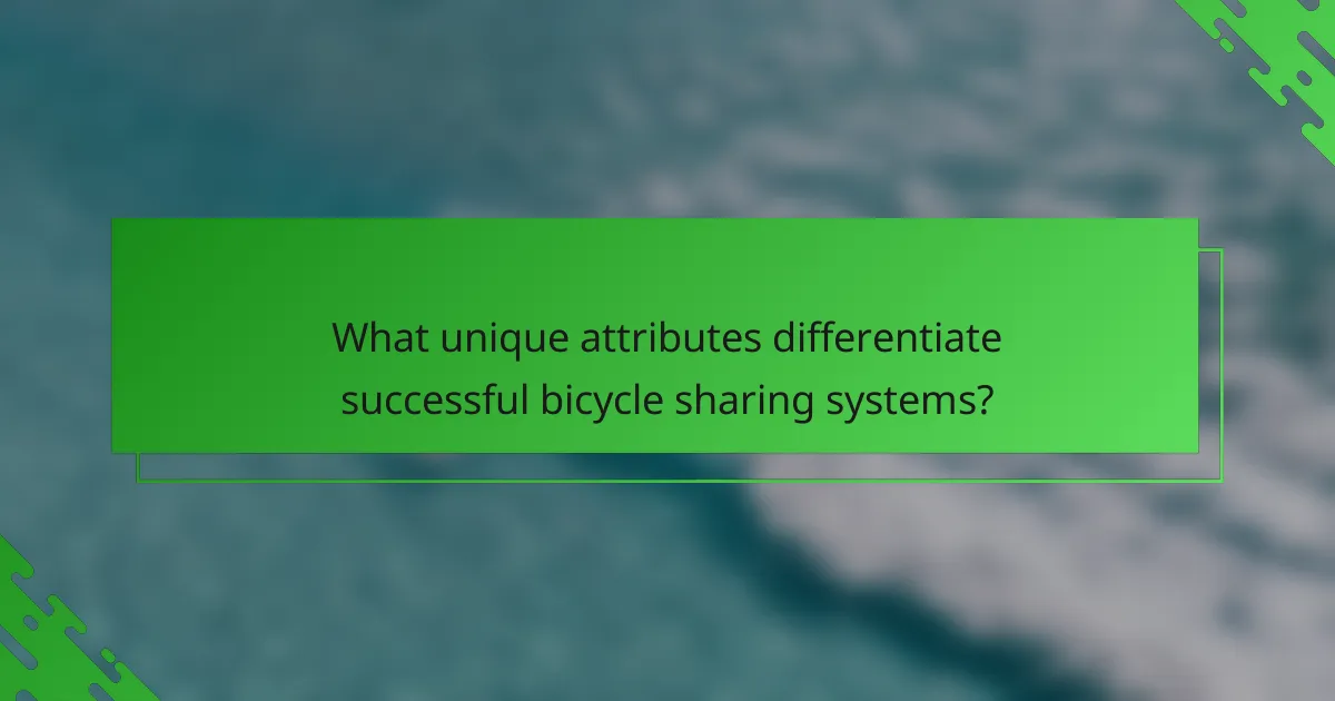 What unique attributes differentiate successful bicycle sharing systems?