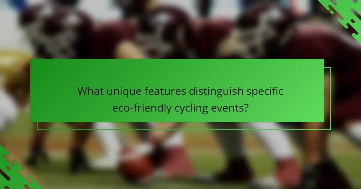 What unique features distinguish specific eco-friendly cycling events?